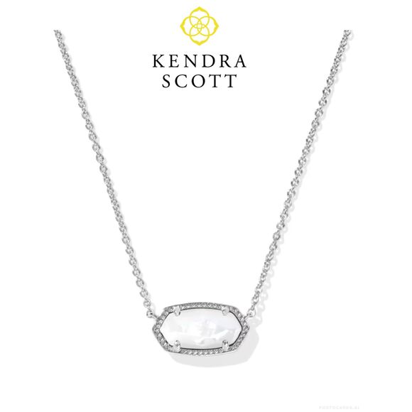Kendra Scott Jewelry - NWT Kendra Scott Elisa Ivory Mother-of-Pearl Silver Pendant Necklace